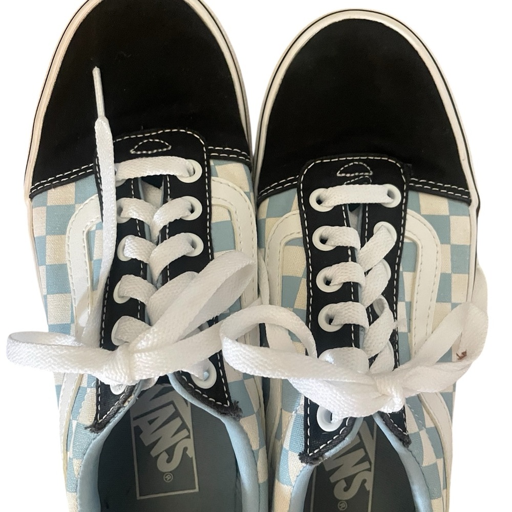 Vans Kids Sneakers - Black and Light Blue Checkerboard